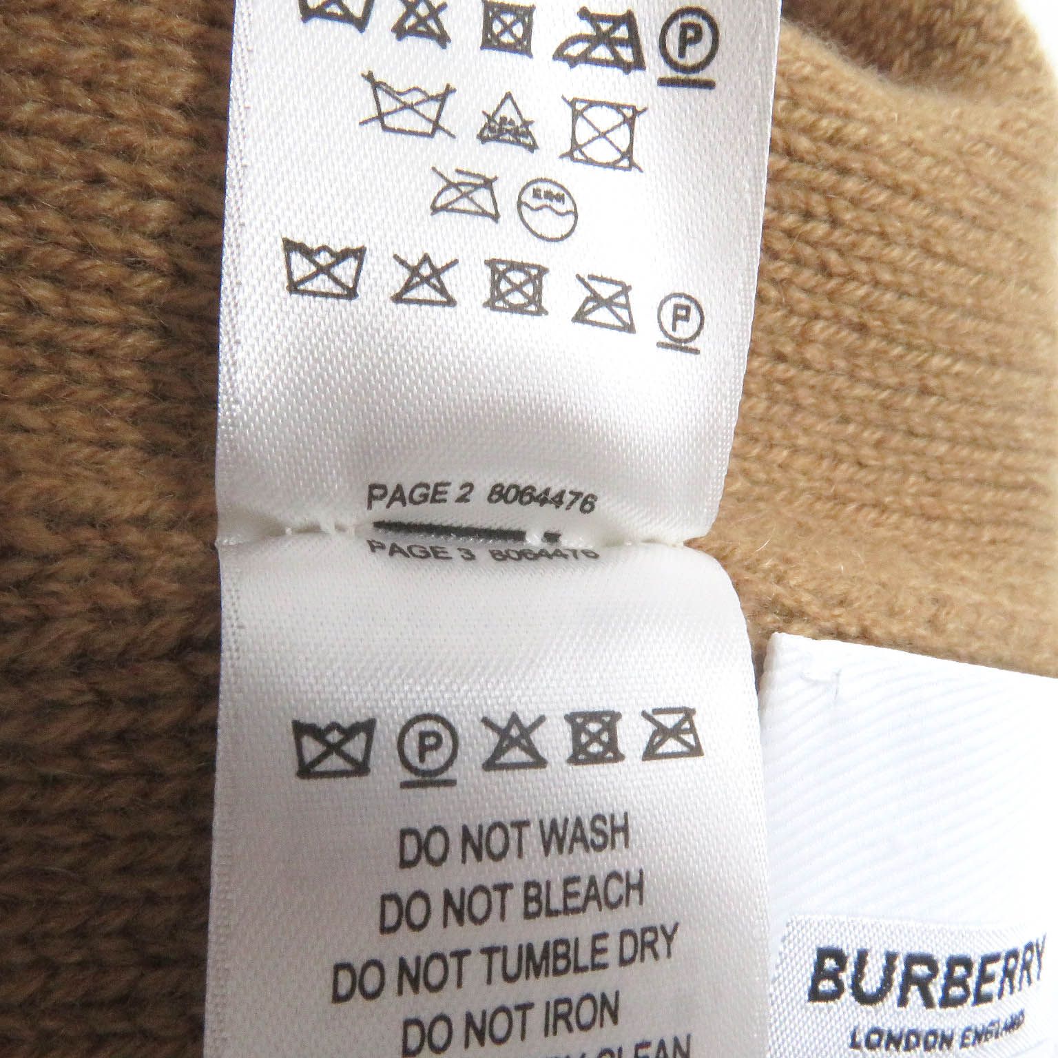 美品□BURBERRY バーバリー 8064476 カシミヤ100％ ロゴエンブロイ