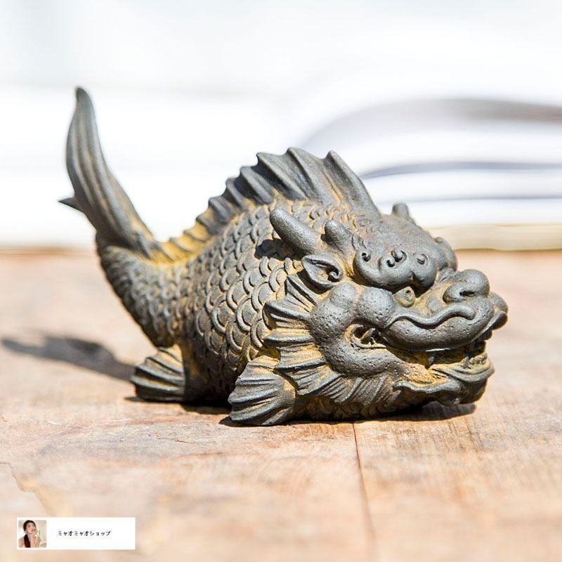 魚化龍 鯉躍龍門 竜魚手把 置物 オブジェ 装飾品 工芸品 美術品