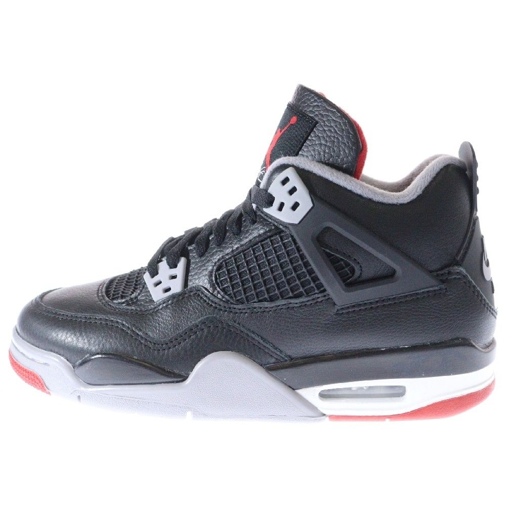 NIKE ナイキ GS AIR JORDAN 4 RETRO Bred Reimagined エアジョーダン4 レトロ ブレッドリイマジンド ハイカットスニーカー ブラック US6.5Y|24.5cm FQ8213-006
