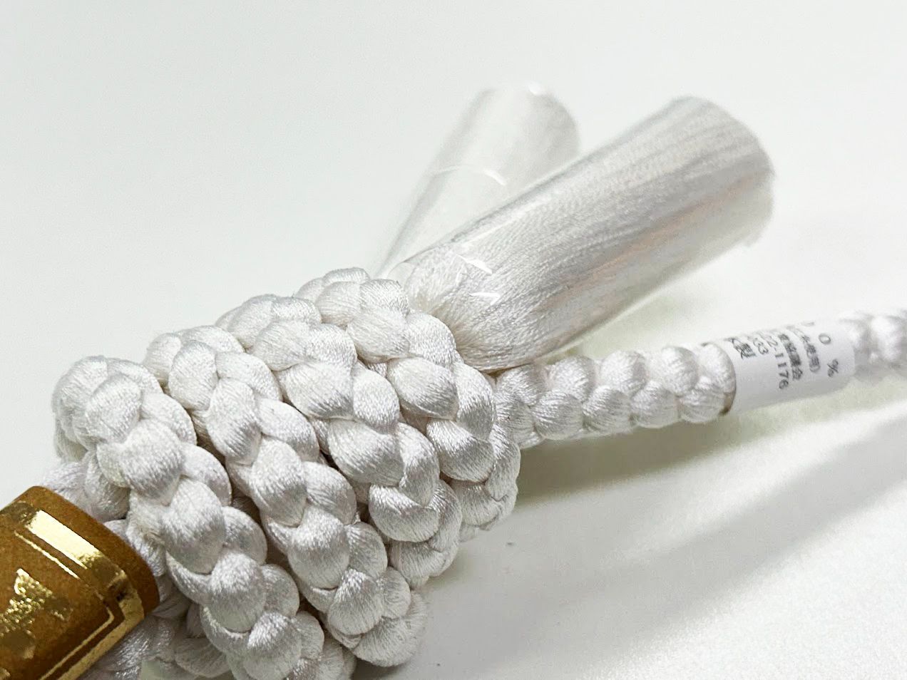 正絹 白 羽織紐 男 メンズ 箱なし 日本製