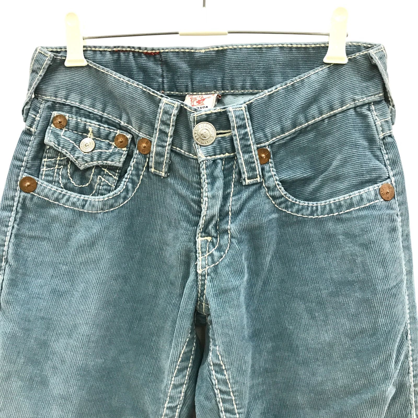 Z1461 TRUE RELIGION コーデュロイパンツ ブーツカット フレア ブルー