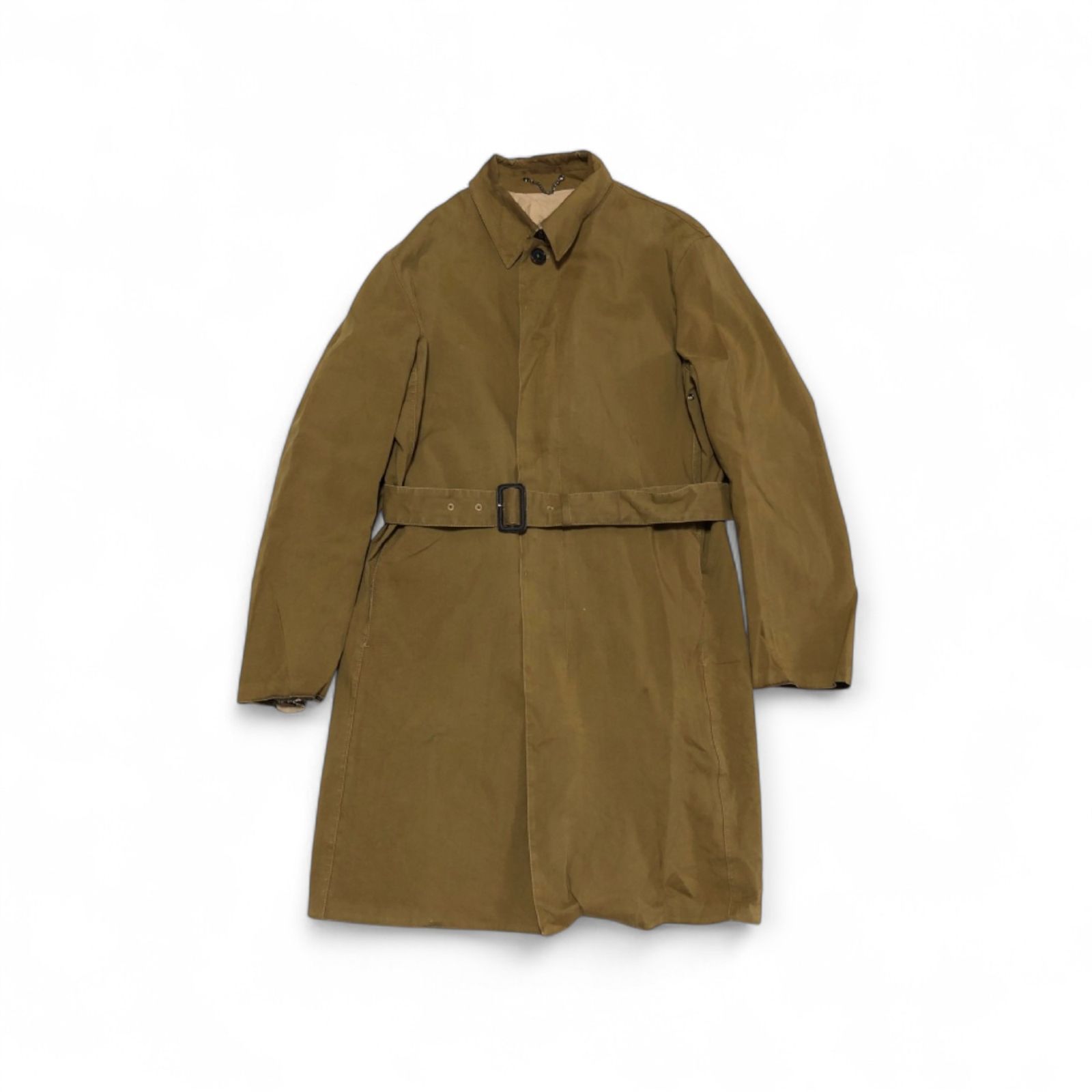 PRADA プラダ トレンチコート 比翼 ベルト付 サイズL ロングコート コート ブラウン