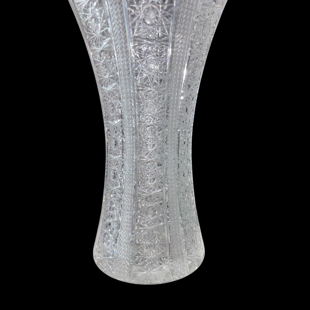 ボヘミアクリスタル クリスタルカットガラス 花瓶 花器 フラワーベース