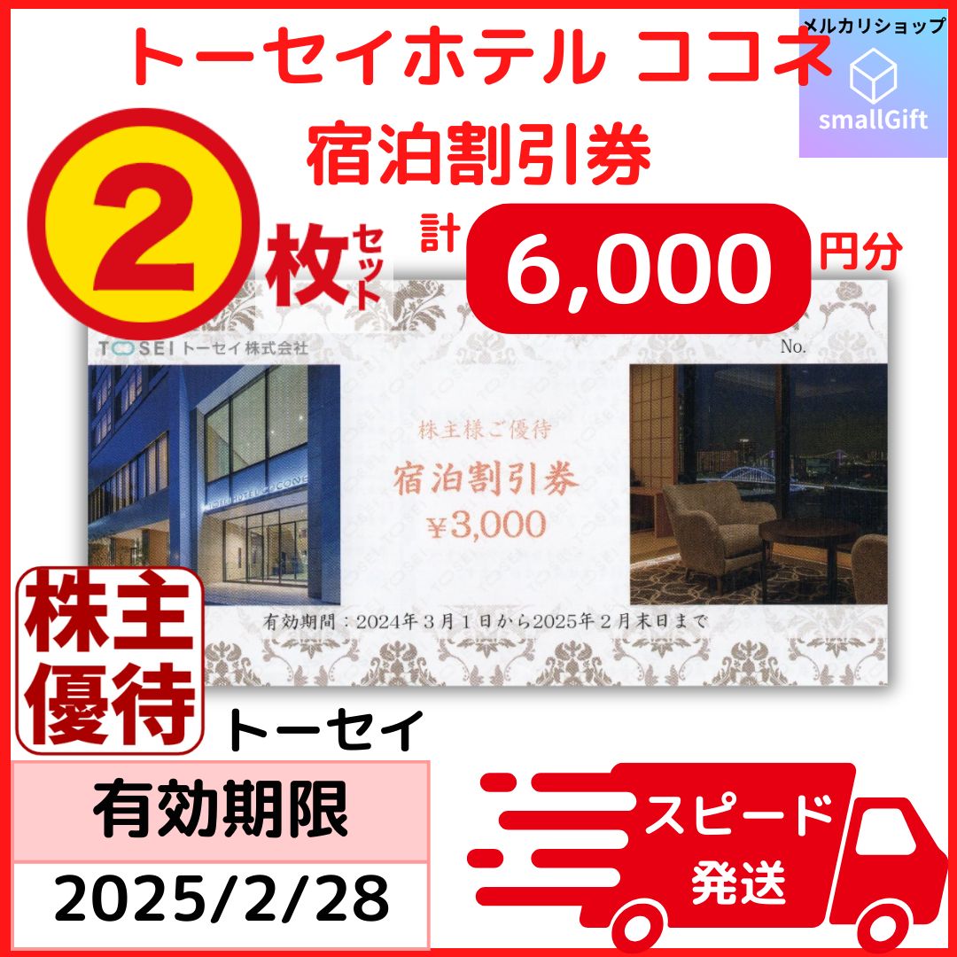 トーセイホテルココネ 宿泊割引券 6000円分 /トーセイ 株主優待 25年2月 - メルカリ