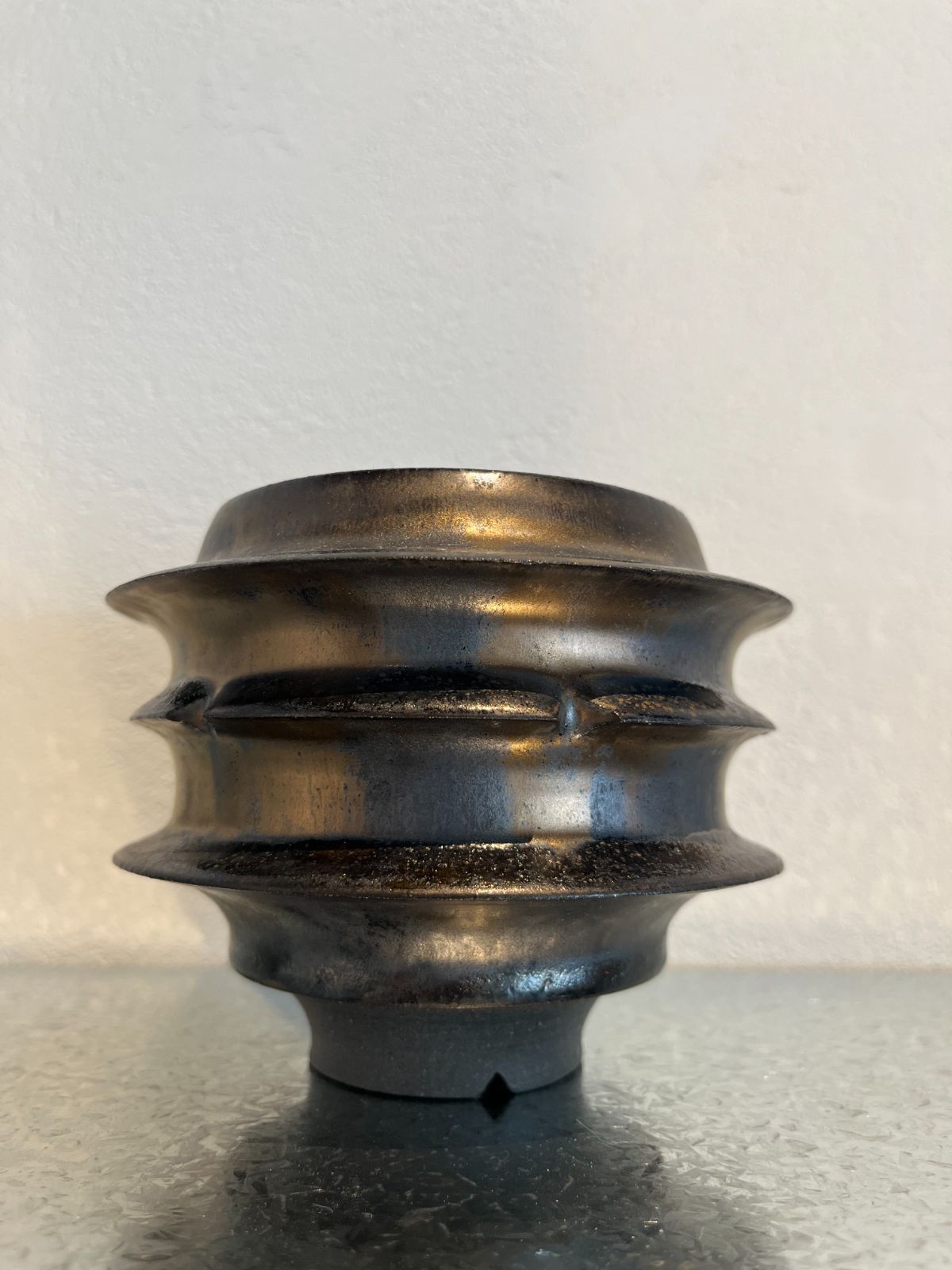 岩釉黑土植物鉢 メタリック釉④