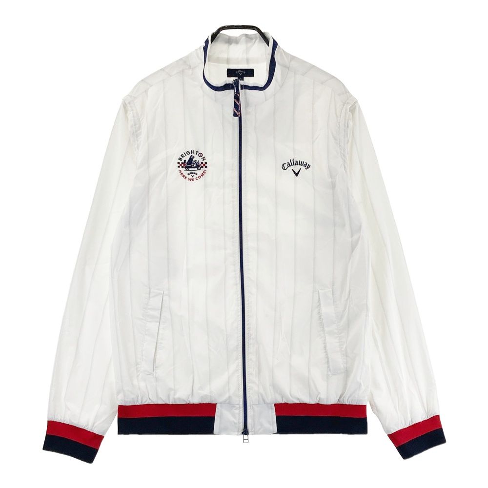 サイズ 3L CALLAWAY キャロウェイ 2WAY 裏メッシュ ジップジャケット ストライプ柄 ホワイト系 240101528964 ゴルフウェア メンズ ストスト