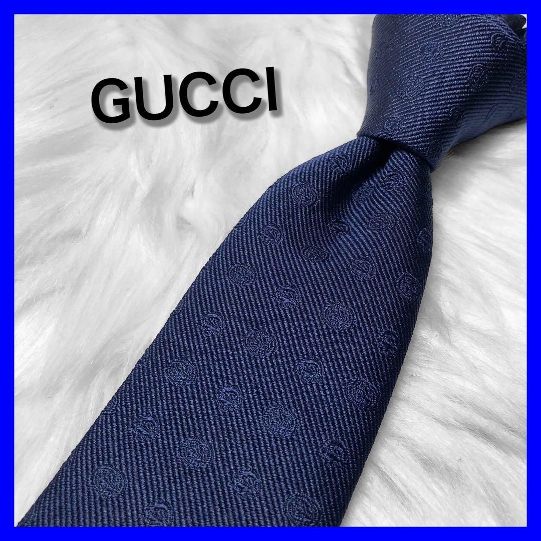 近代モデル】GUCCI グッチ ネクタイ GG柄 ホースビット シェリー