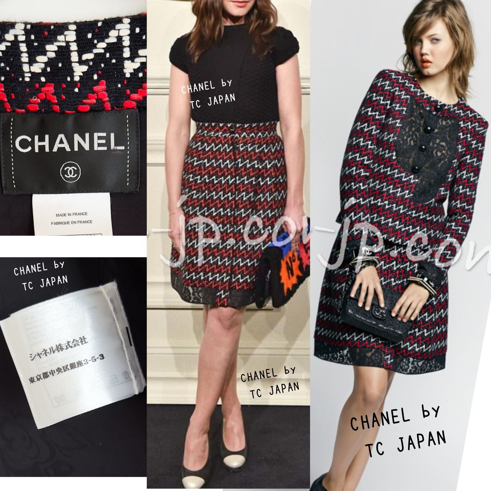 超美品 シャネル CHANEL キーラ・ナイトレイ着用 ブラック・レッド ...