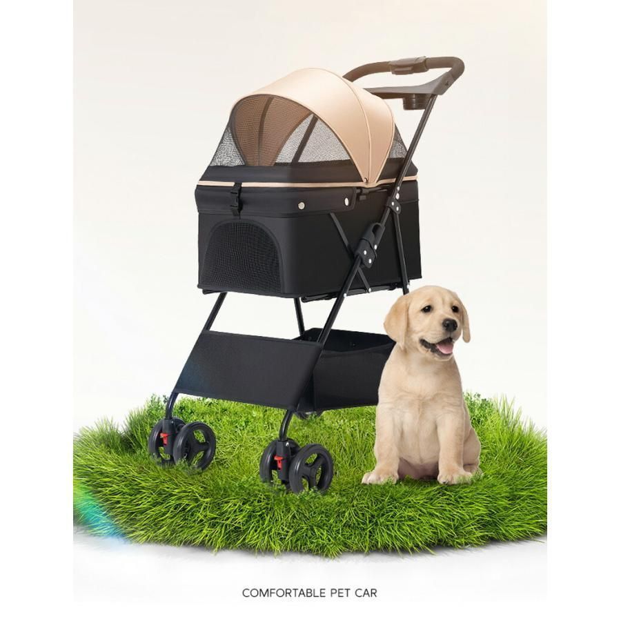 離式 ペットカート 4輪360°回転 折りたたみ 犬用ベビーカー 猫犬