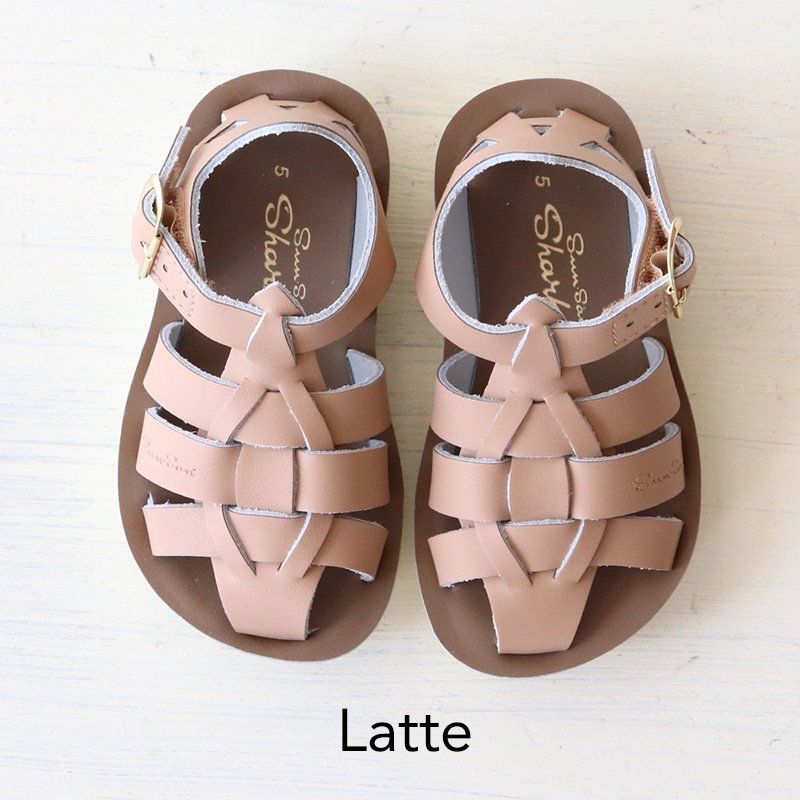 ♥ saltwater ソルトウォーター shark latte size5-12 靴 キッズ サンダル