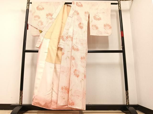 平和屋着物○上質な小紋 絞り 舞花文 金彩 正絹 逸品 未使用 CAAU1875yc