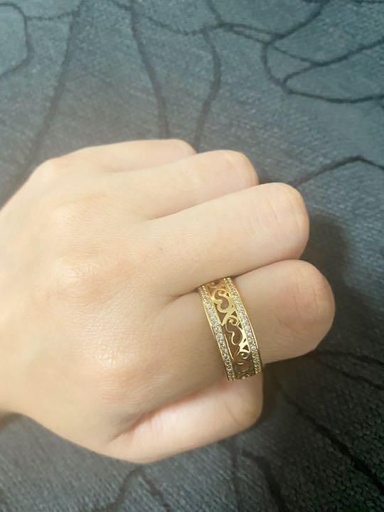 1215）16号 ゴールドハートモチーフ小粒スワロリング 指輪 - メルカリ