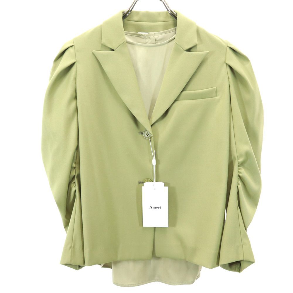 未使用 アメリ 長袖ブラウス付き テーラードジャケット F カーキ AMERI UNDRESSED タグ付き レディース 未使用 アメリ 長袖ブラウス付き テーラードジャケット F カーキ AMERI