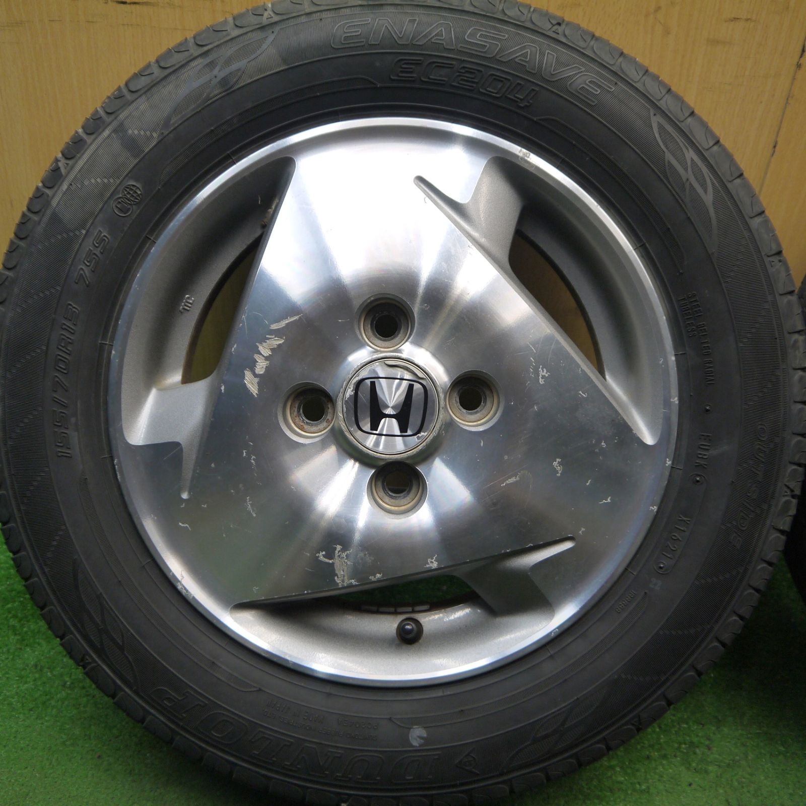 4本価格 21年 ホンダ バモス 155 70 R 13 ダンロップ エナセーブ EC 204 13インチ PCD 100 4 H ノ
