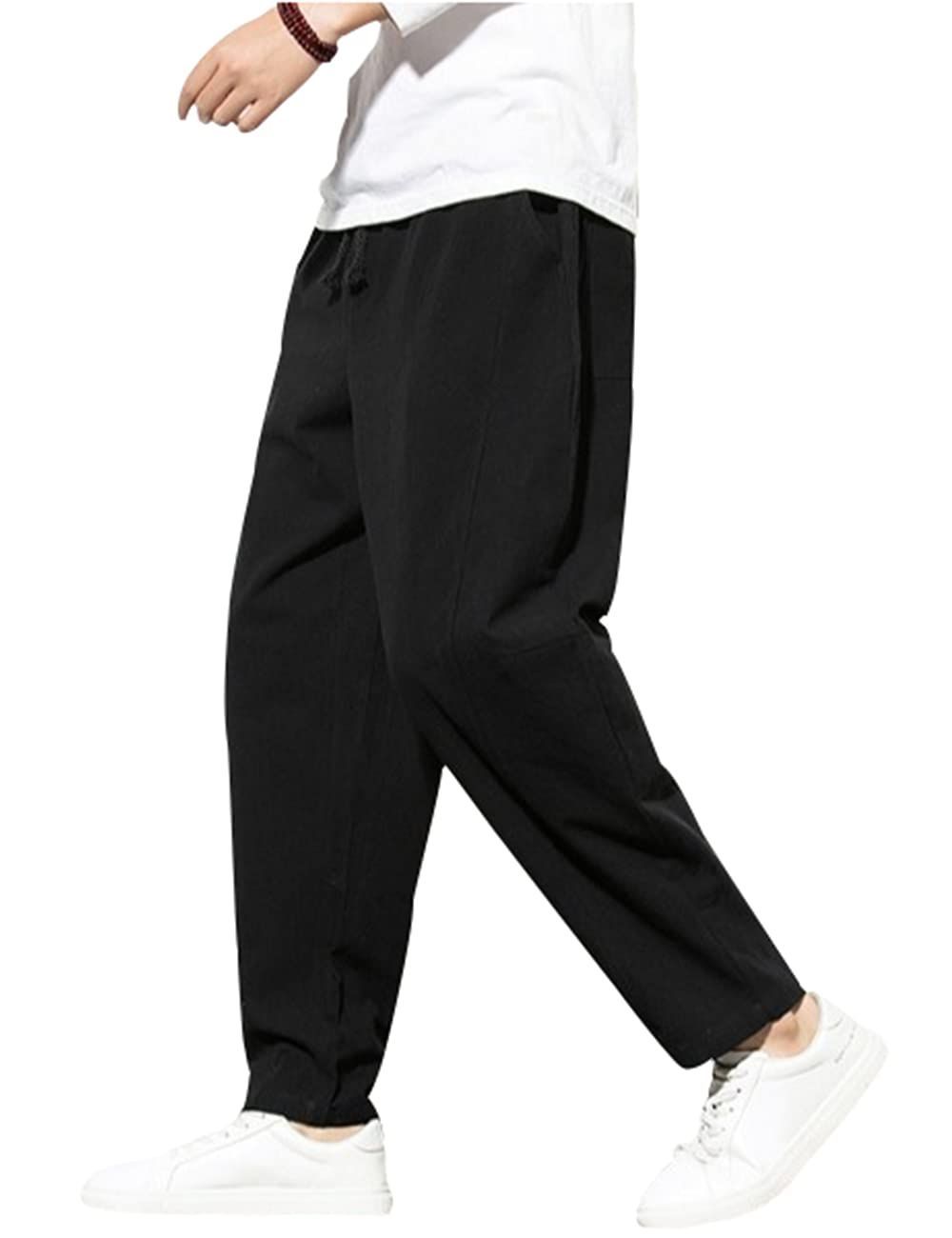 【在庫セール】[Missmo] ズボン メンズ テーパードパンツ イージーパンツ サルエルパンツ シンプル ワイドパンツ 綿 パンツ ゆったり アンクルパンツ ボトムス おしゃれ ロングパンツ リネン 9