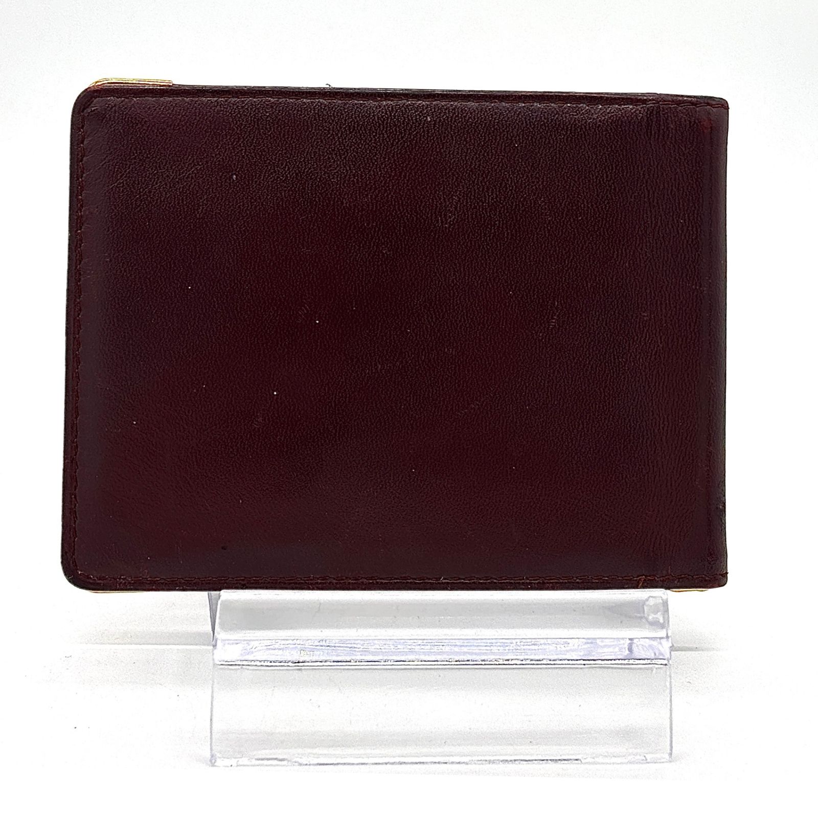 美品✨カルティエ　マネークリップ　マストライン　レザー　ボルドー　ゴールド金具 紳士の品格漂う逸品✨】 Cartier マネークリップ マストライン