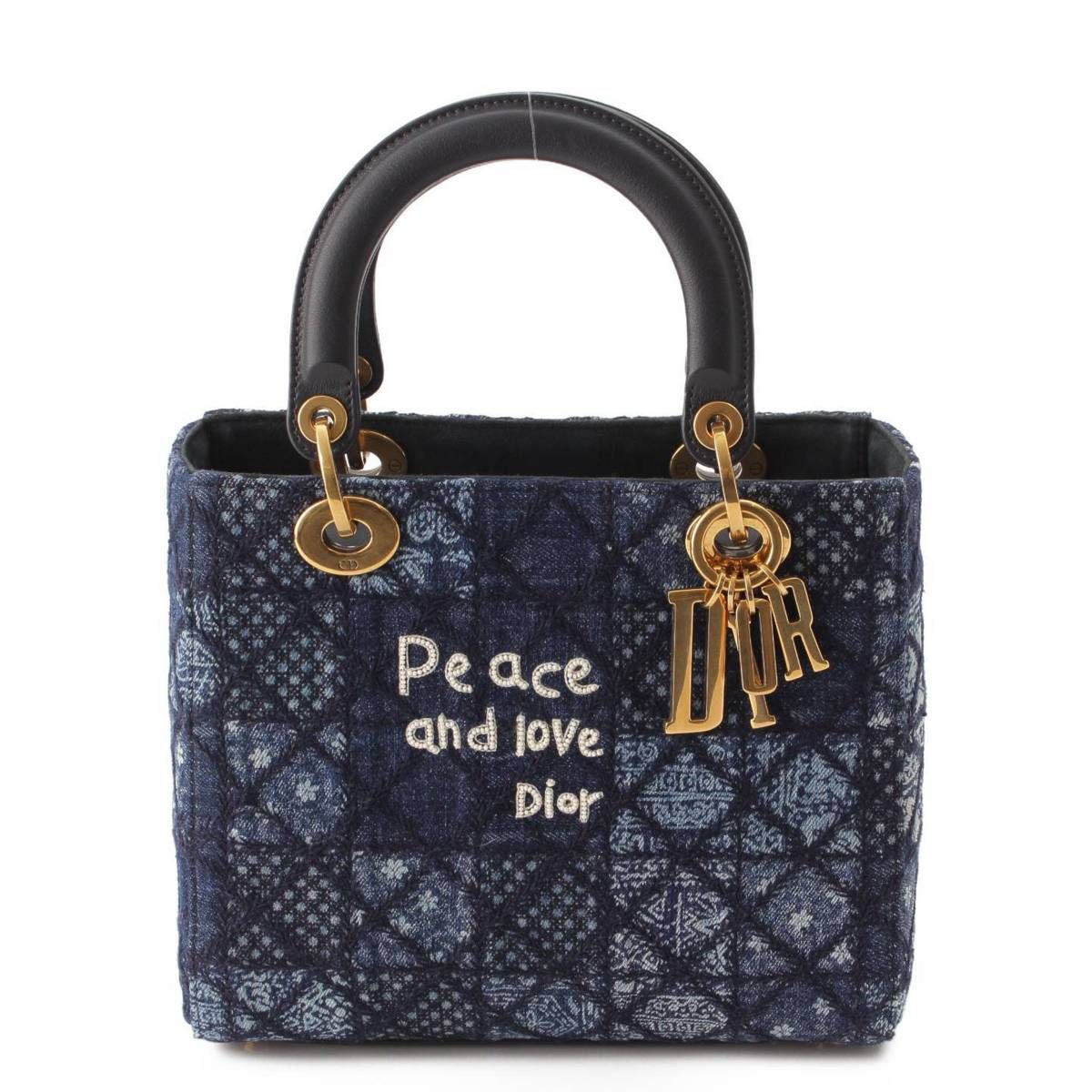 DIOR レディ デイオール ミディアム パテント ハンド バック DIOR | Lady Dior バッグ ミディアム カナージュ パテントカーフ