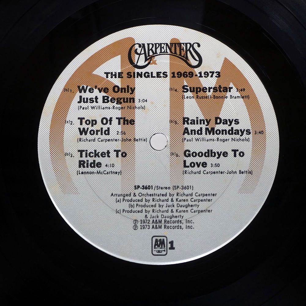 米 US盤 CARPENTERS/SINGLES 1969-1973/A&M SP3601 LP - メルカリ