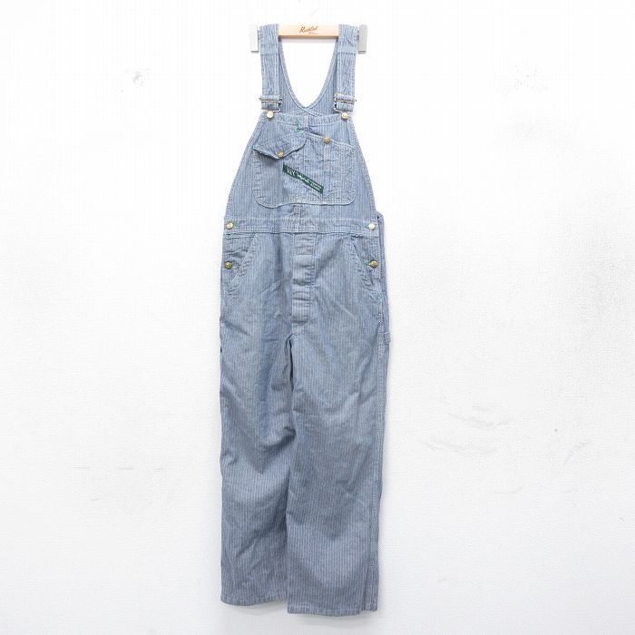 W37/古着 キー オーバーオール メンズ 90s ヘリンボーン 紺他 ネイビー 25jan07 中古 ボトムス