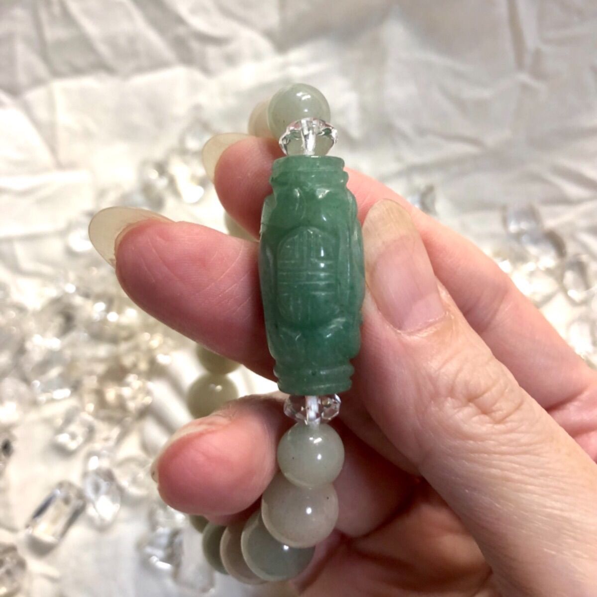 しょうこ 翡翠ブレスレット　約13mm 内周約16.3cm 17粒 しょうこ 翡翠ブレスレット 約13mm 内周約16.3cm 17粒