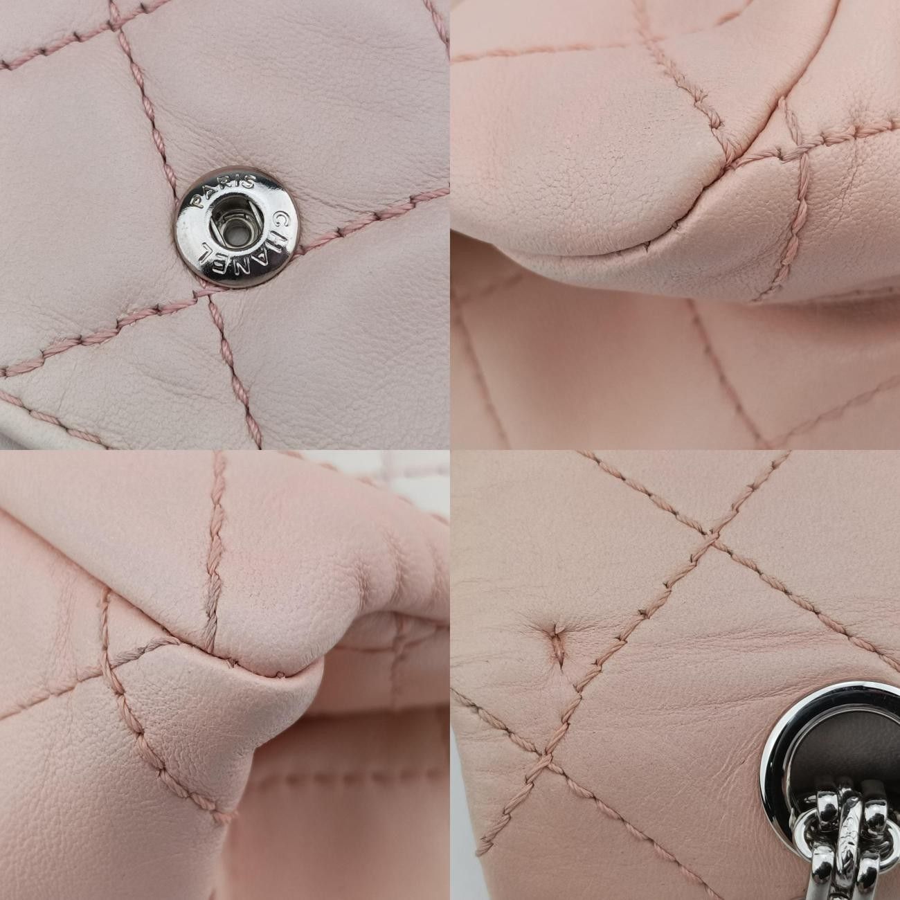 シャネルChanel2.55 ダブルフラップマトラッセピンク×ベージュラムスキンA3759012887238