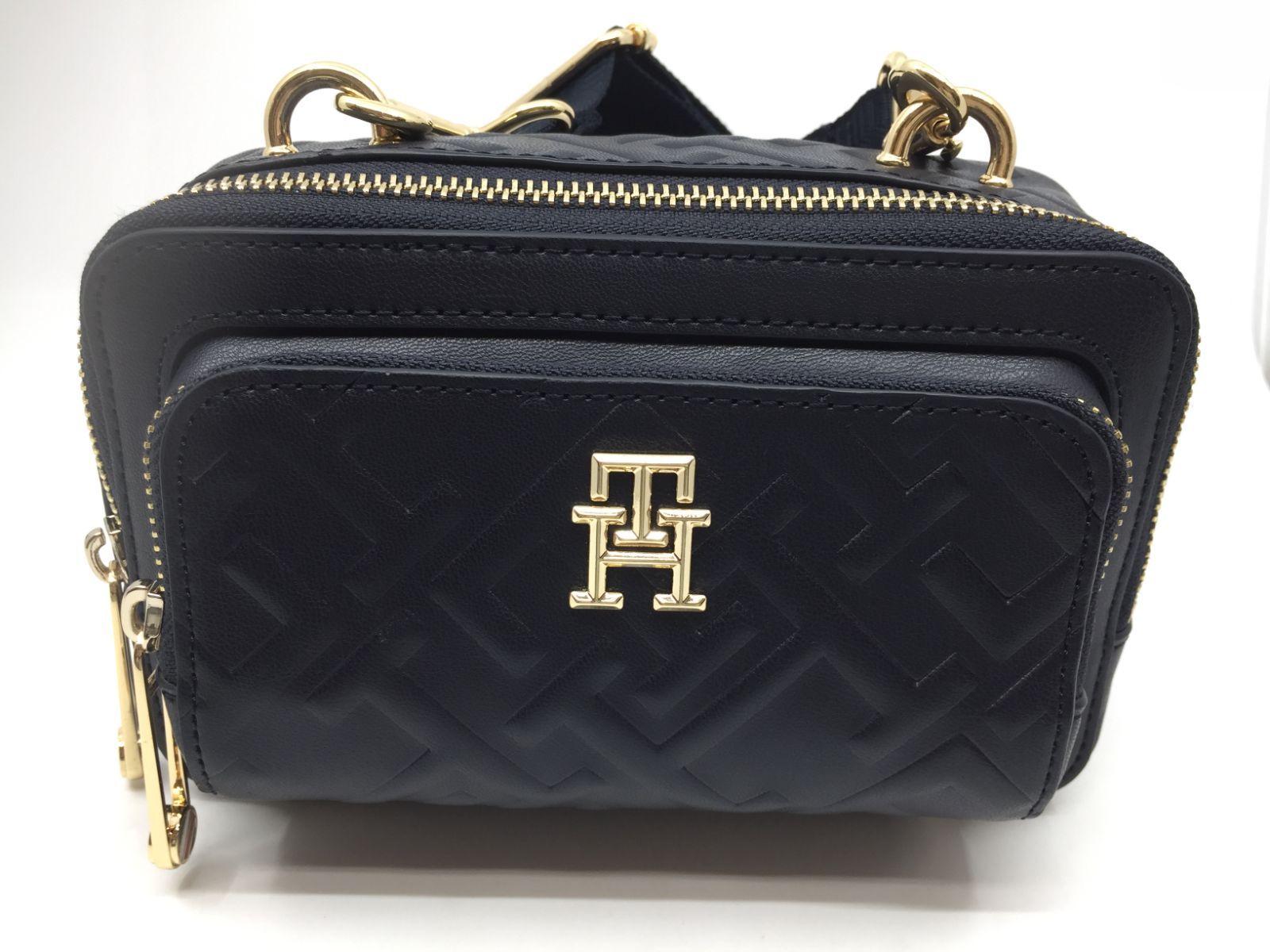 TOMMY HILFIGER　ロゴプレート ショルダーバッグ ブルー(スペースブルー) 【中古】【75-20240428-B-049】【併売商品】