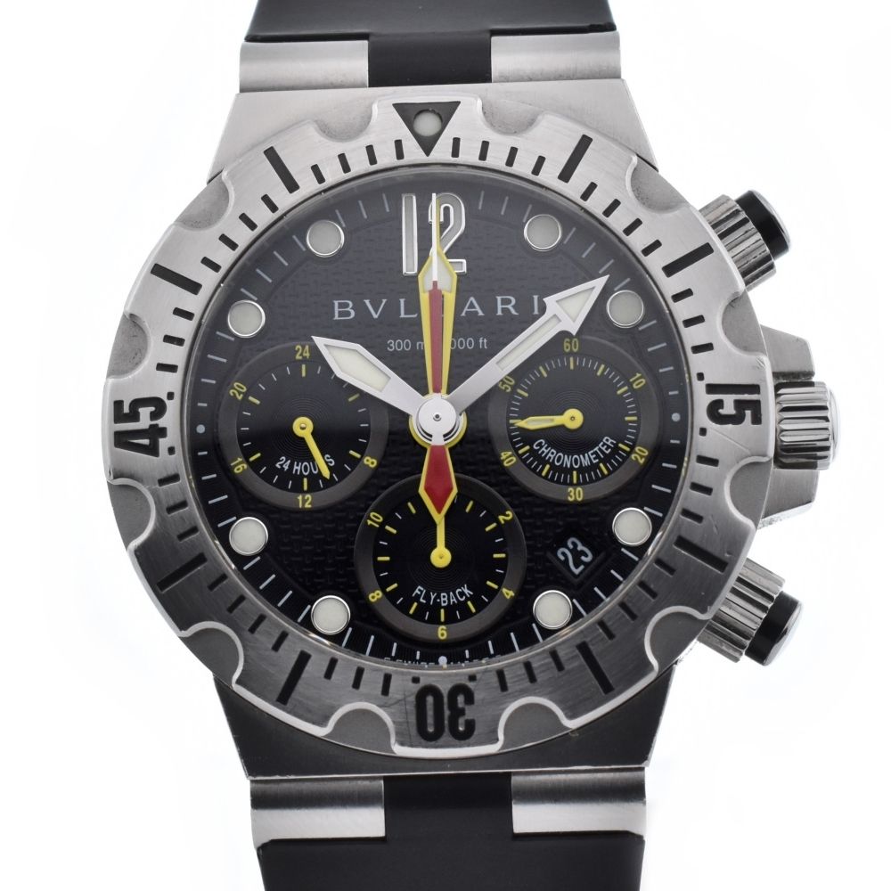 ブルガリ BVLGARI SC40S ディアゴノ スクーバ クロノグラフ 自動巻き メンズ良品 Q#132424
