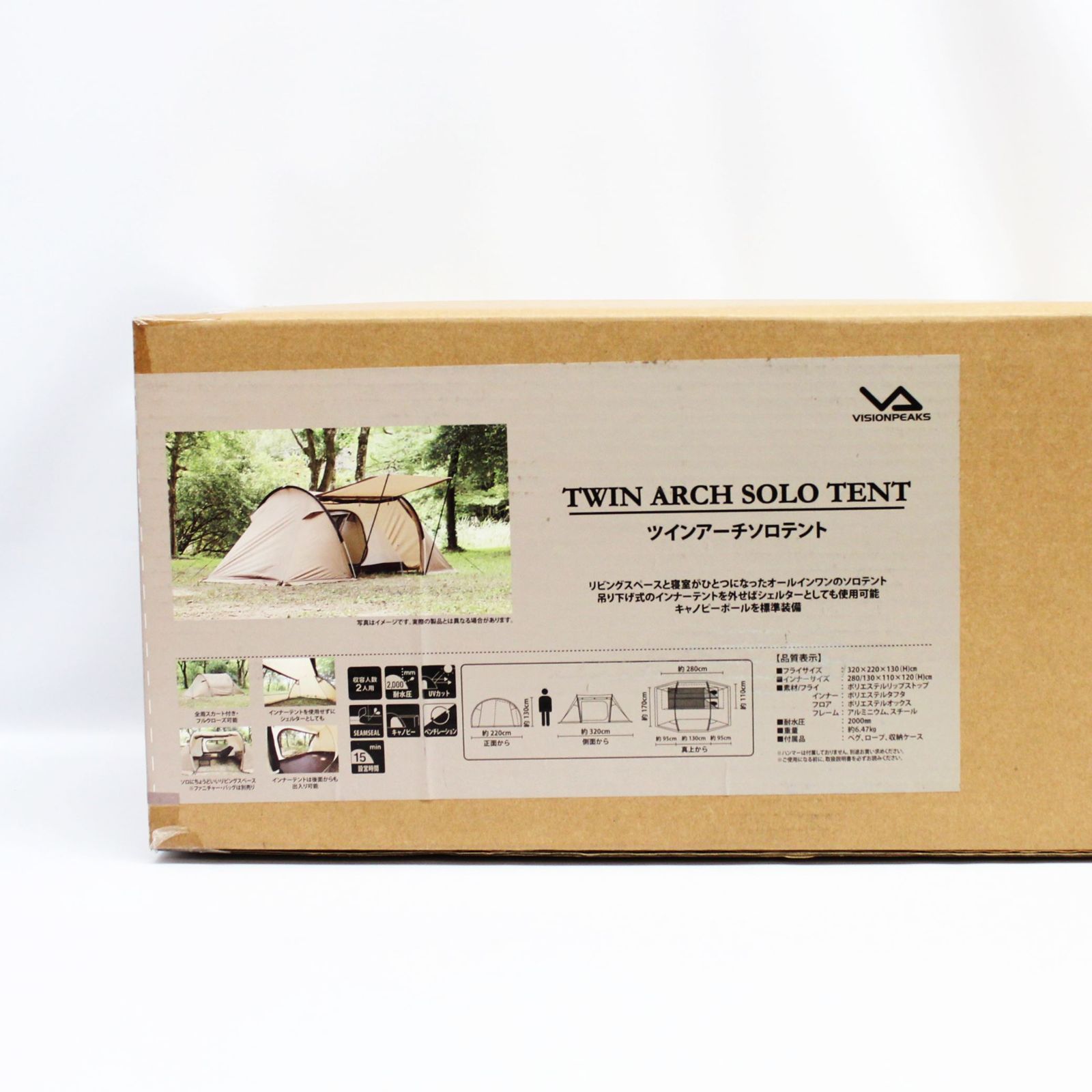 新品】VISION PEAKS TWIN ARCH SOLO TENT VP160102L12 【公式通販】