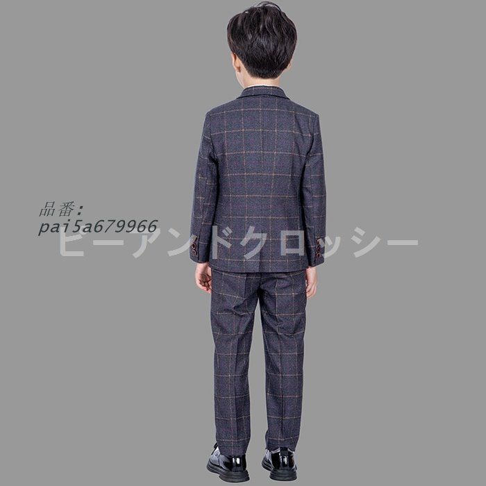  フォーマルスーツ 男の子 スーツセット キッズ チェック柄 4点セット 入学式 ベスト 子供服 ブレザー 卒業式 発表会 結婚式 パンツ pai 5 a 679966 スーツ ブレザー フォーマル ドレス スーツ