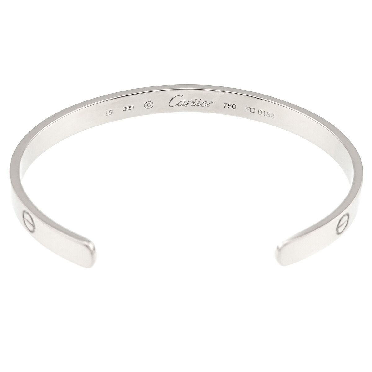 カルティエ Cartier ラブ ブレス #19 オープン K18 WG ホワイト