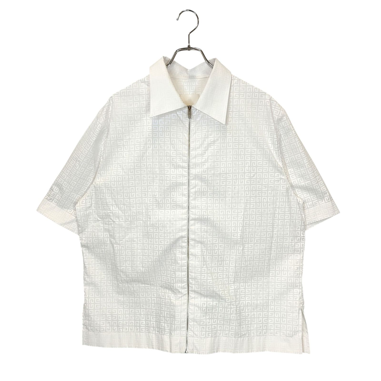 GIVENCHY ジバンシィ BOXY FIT 総柄 4G ジップアップ 半袖 シャツ 