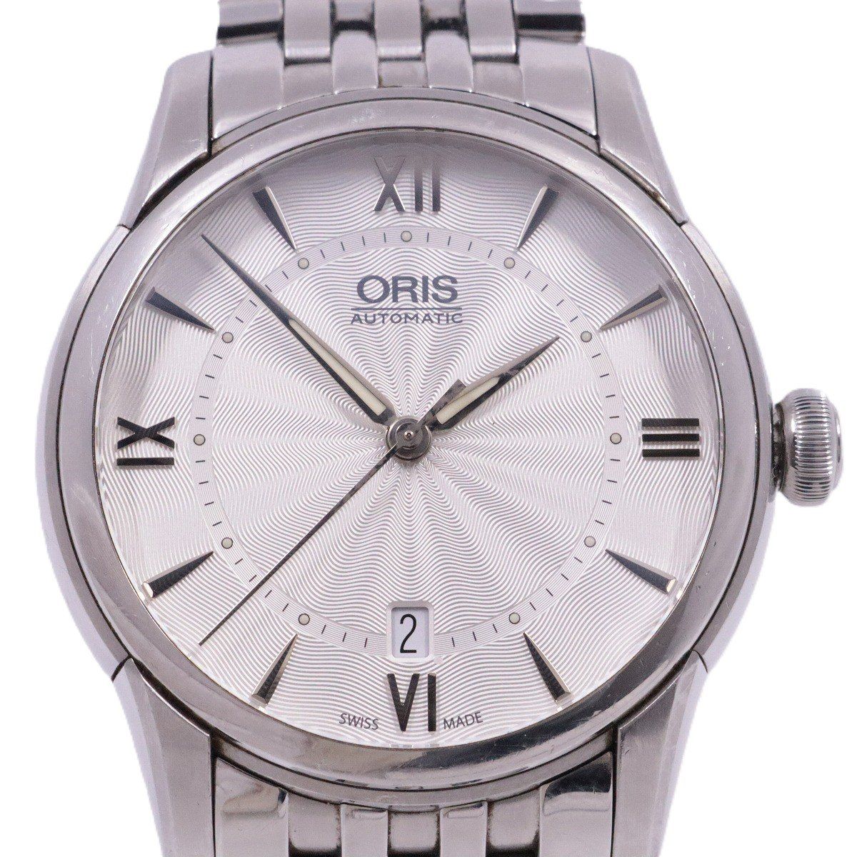 ORIS 自動巻き 腕時計 シルバー文字盤
