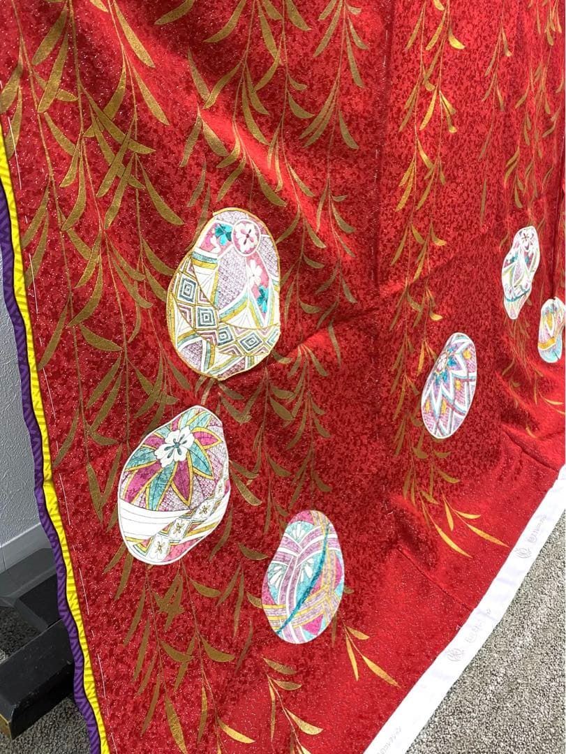 振袖 仮絵羽 金駒 金彩 銀彩 紋意匠 正絹 未仕立て品 八