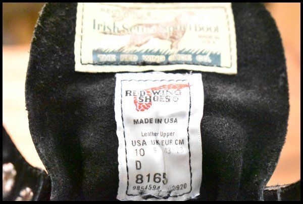 10D 美品 犬タグ復刻 20年】レッドウィング 8165 アイリッシュセッター