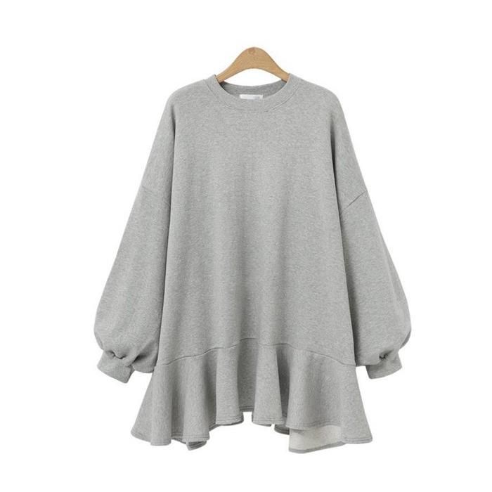 ブラウス レディース秋 新作 長袖トップス スウェットトレーナー 無地フレアブラウス ロング丈 大きいサイズTシャツ 着痩せ 韓国風 オシャレ お出かけ ブラウス レディース 40代 秋 新作 長袖トップス スウェット