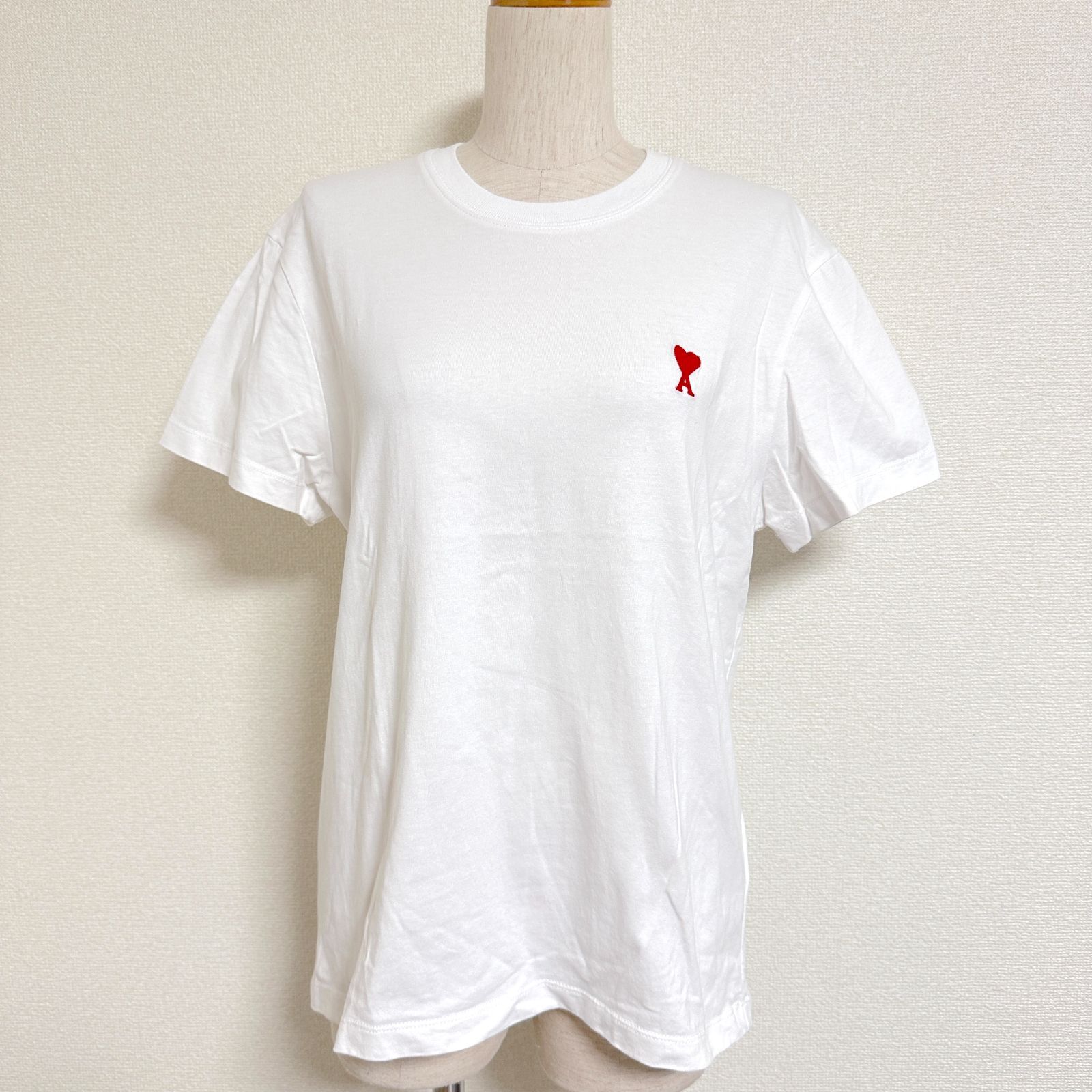 ami ベージュ Tシャツ 赤いハート刺繍 完全正規品 楽天市場】ami paris アミパリス 半袖Tシャツ UTS005 726 メンズ