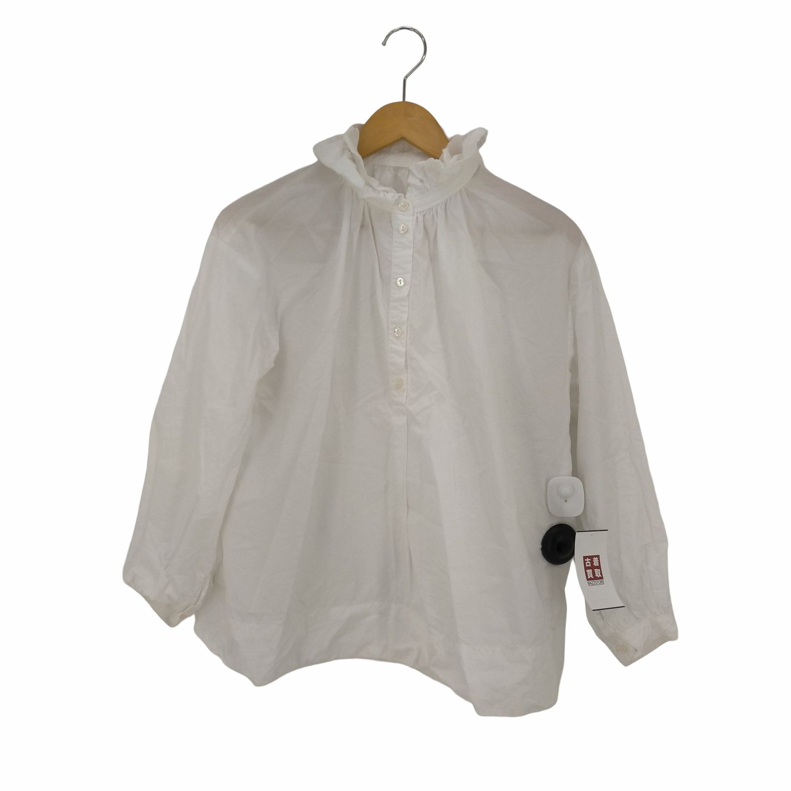 ネストローブ　コットンラミー　ミルフィーユカラーブラウス　黒 ネストローブ nest Robe コットンラミー ミルフィーユカラーブラウス