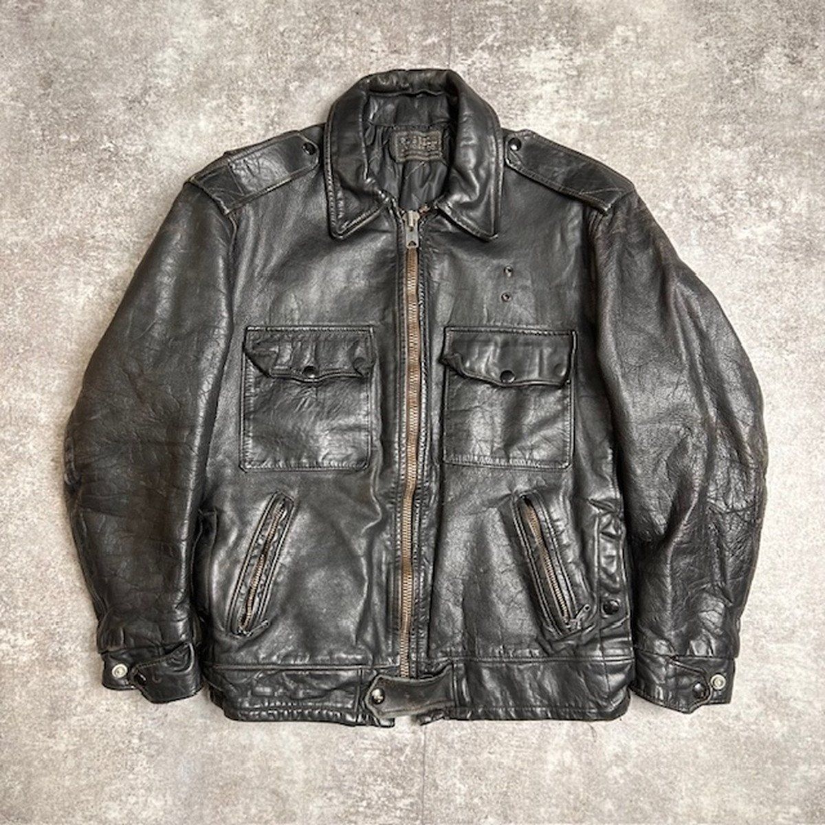 70's RUSSELL UNIFORM CO レザージャケット シングルライダース 涙TALON メルカリ