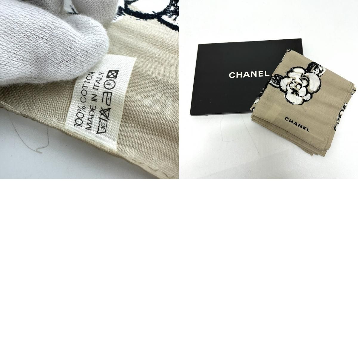 CHANEL シャネル ハンカチ カメリア コットン - メルカリ