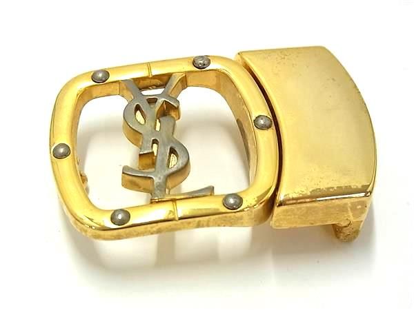新品 未使用 イヴサンローラン ベルト 本革 バックル 金 ゴールド YSL SAINT LAURENT】イヴサンローラン“YSL”ゴールドバックルベルト
