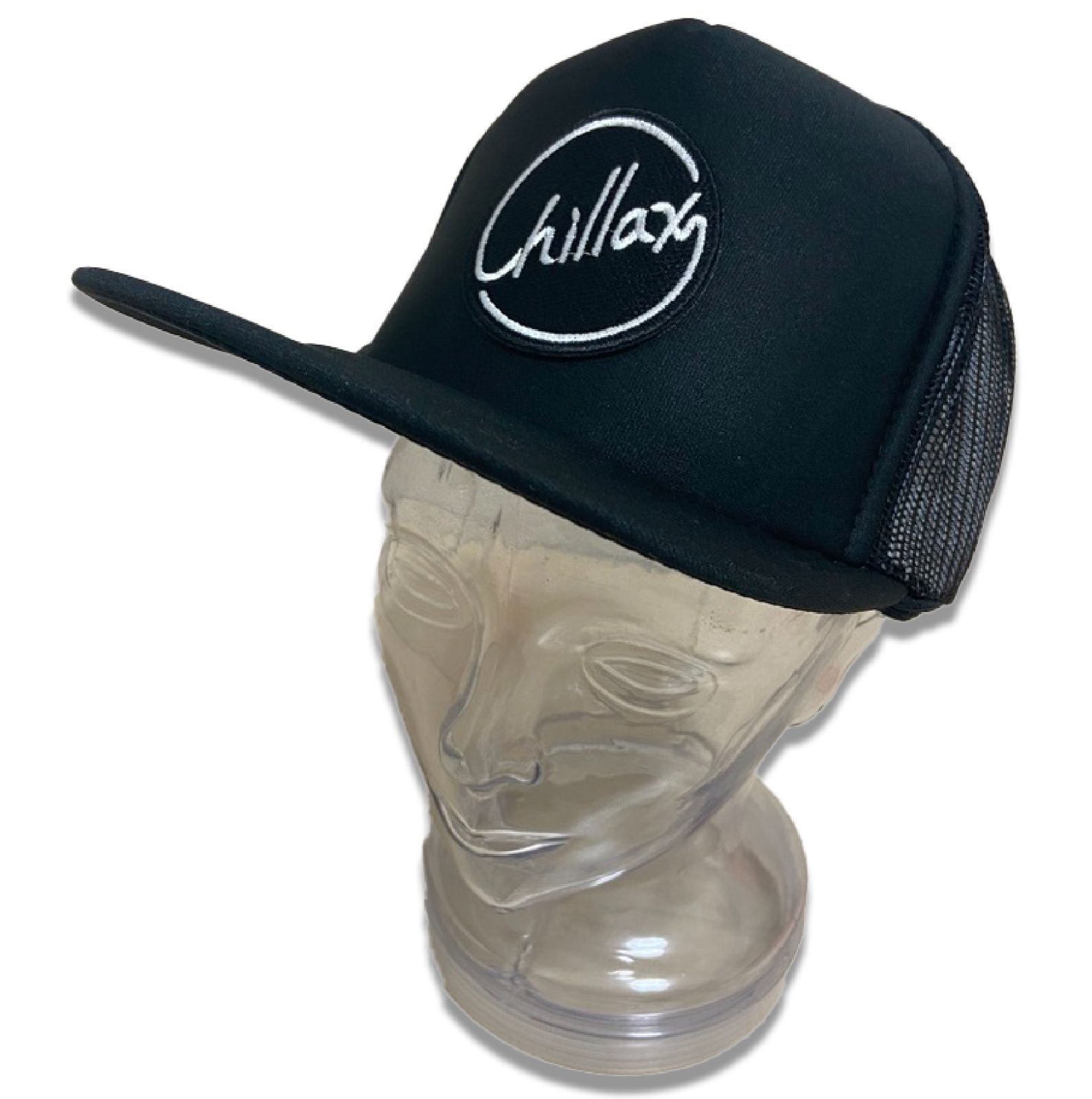 CHILLAX チラックス サークル 黒 ブラック ワッペン メッシュキャップ