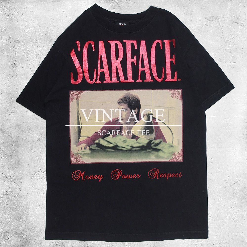 SCARFACE スカーフェイスTシャツ トニーモンタナ 映画 古着Mサイズ