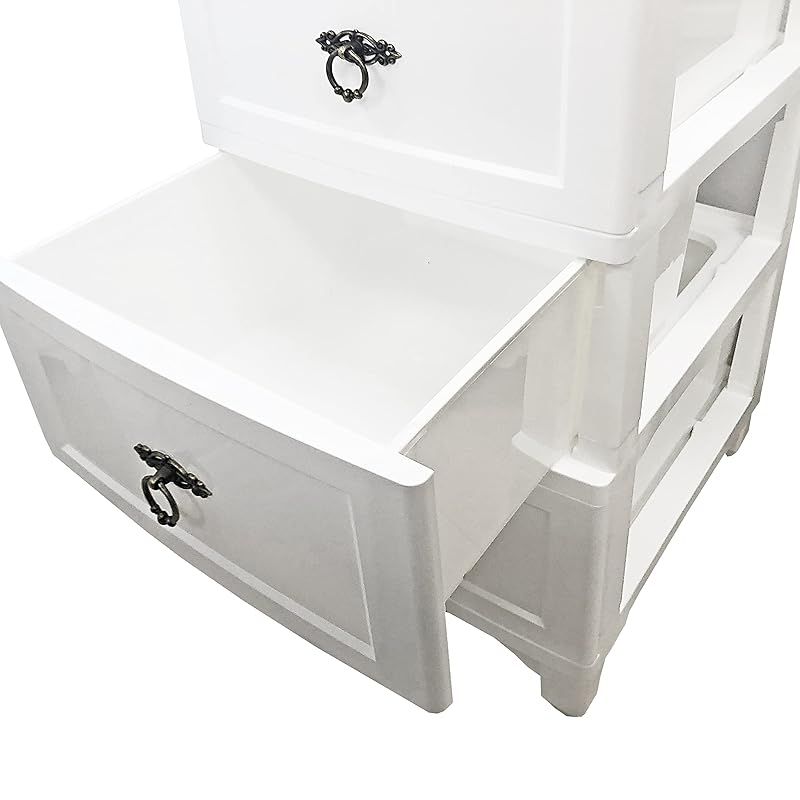 只今タイムセール中。 カドリーチェスト 3段 Premium ホワイト|フラワー 1 思い出