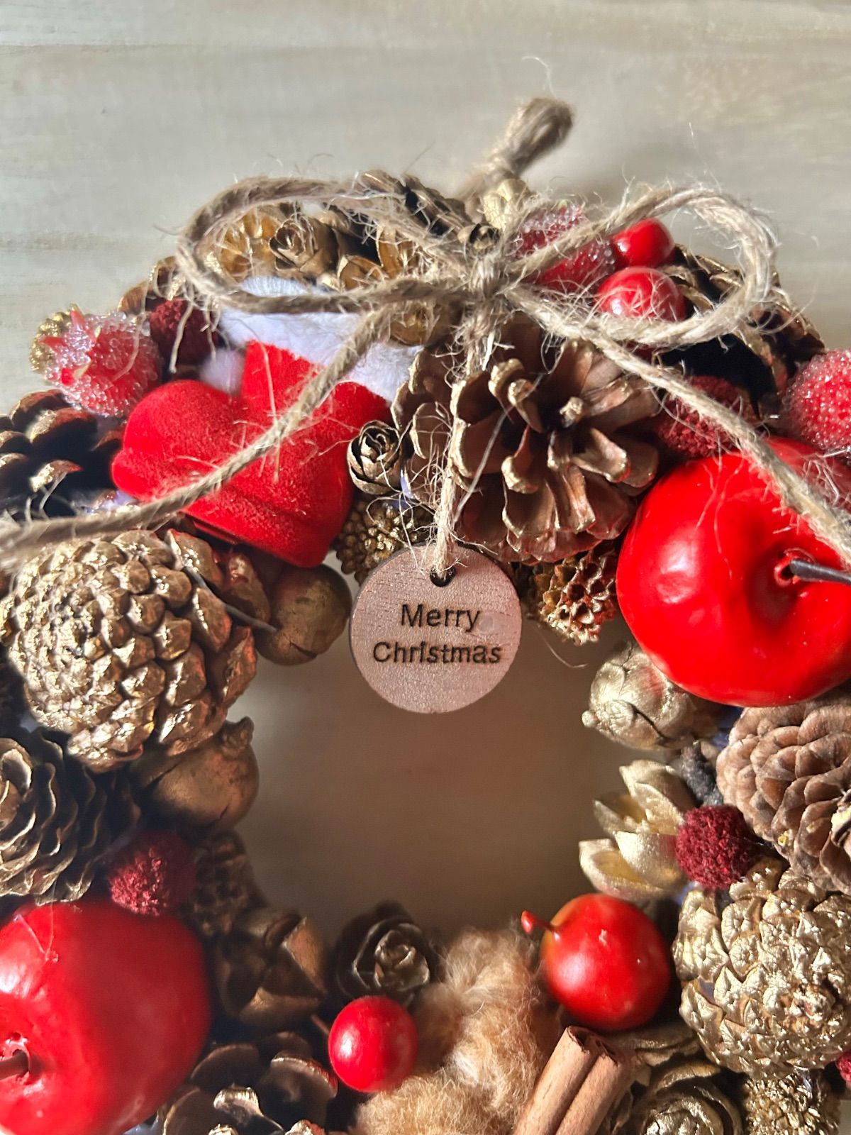 7-144クリスマスリース Xmas Christmas ドアリース 玄関リース 小さめ