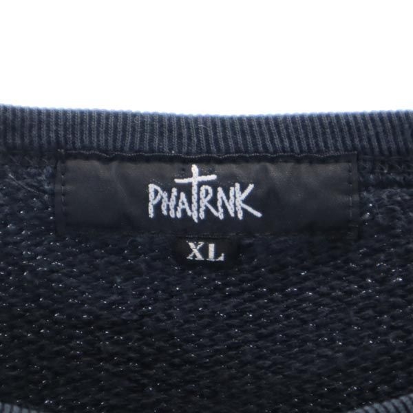 55cm袖丈ファットランク スウェット XL 黒系 PHATRNK ロゴ刺繍 長袖