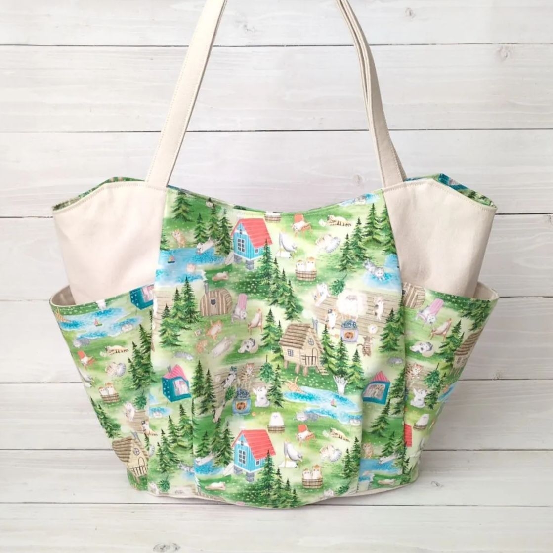 ユキエモンラウンドトートバッグ（サウナフロック）