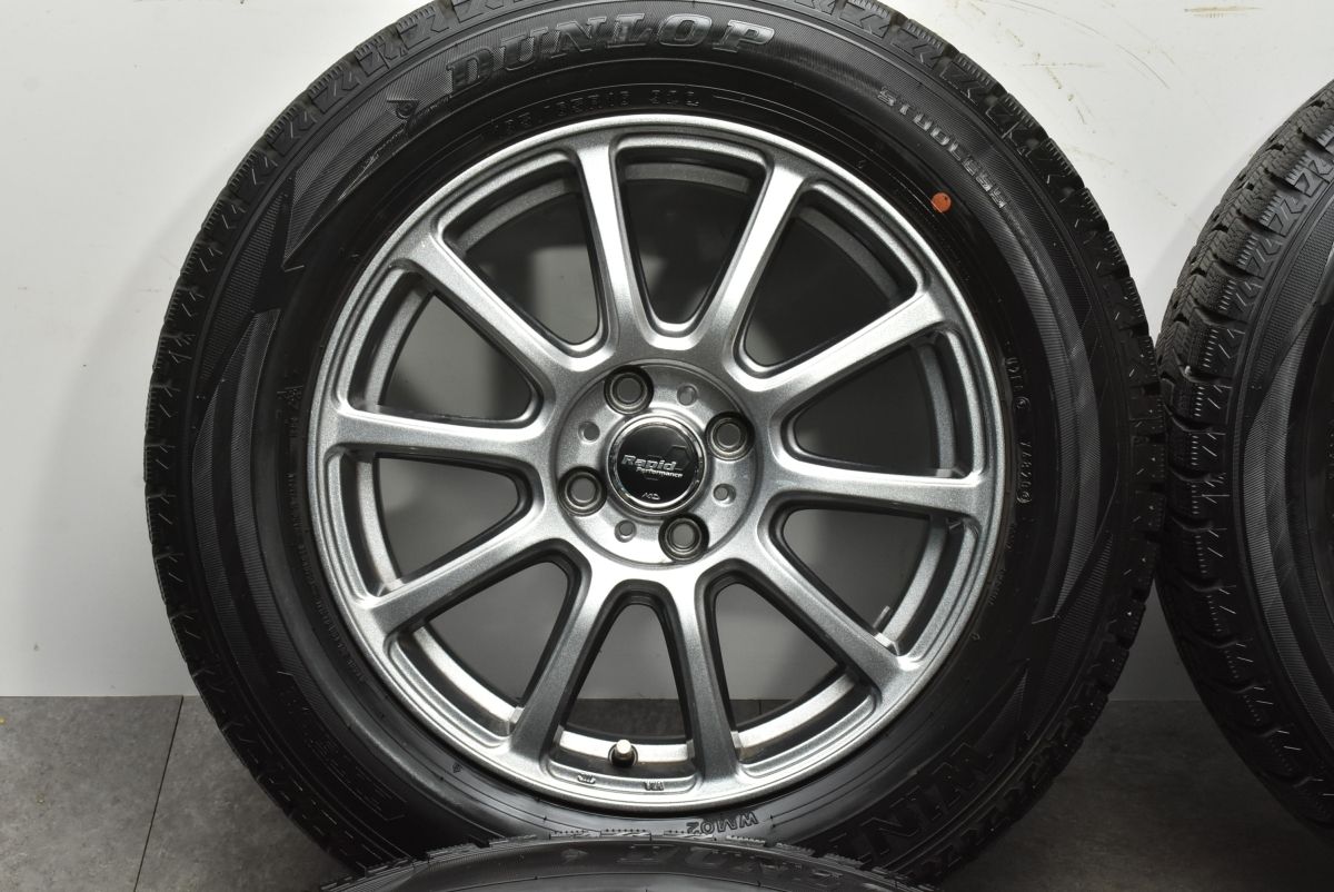 １６インチスタッドレス バリ溝 美品】RAPID 16in 6J +42 PCD100 ダンロップ ウィンター