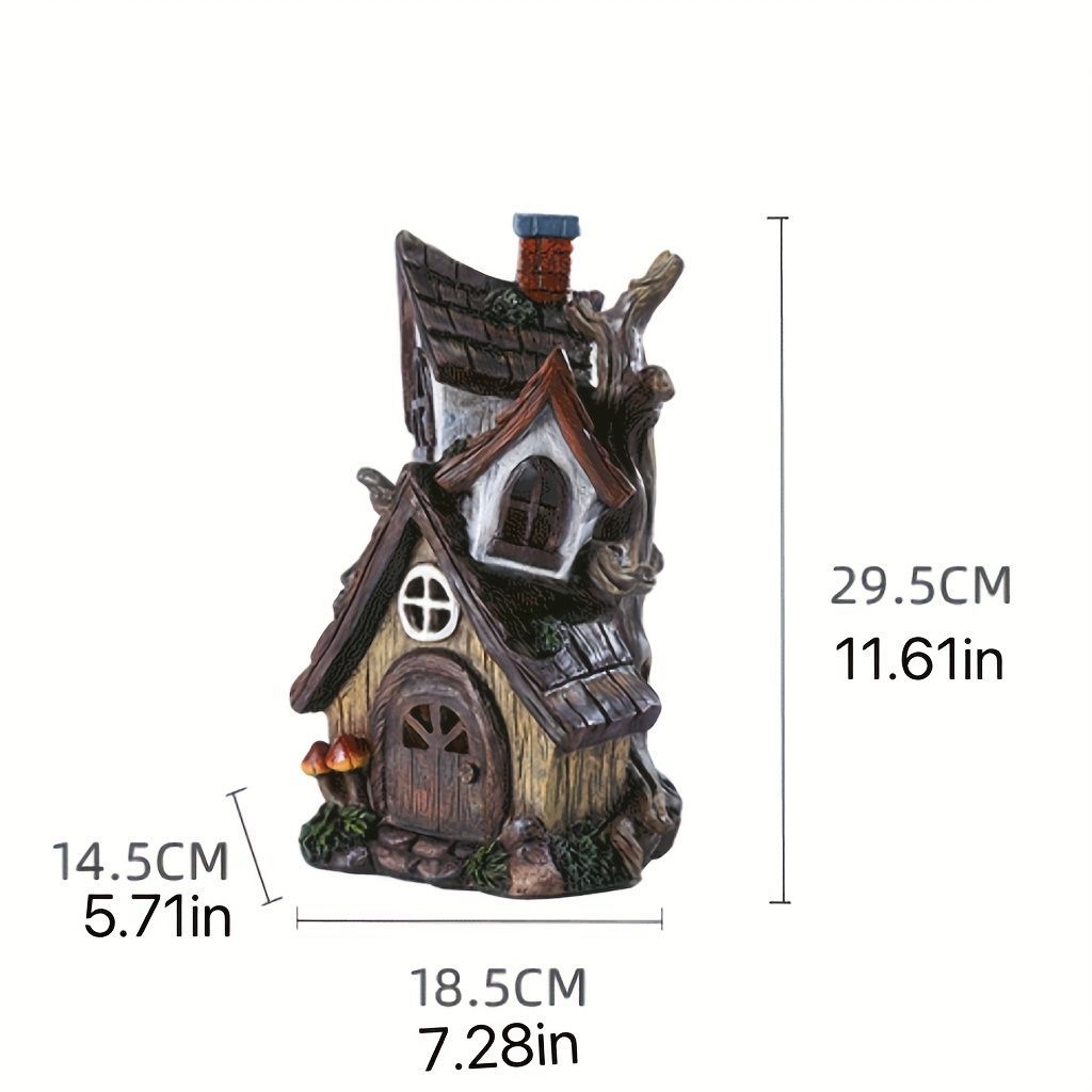 置物 オブジェ ガーデンオーナメント ミニハウス 2階建て
