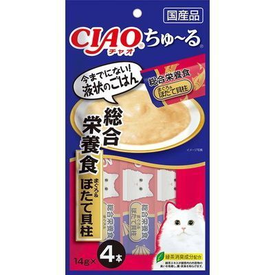 いなば CIAO ちゅーる 総合栄養食 まぐろ＆ほたて貝柱 14g×4本入り(1ケース48袋)