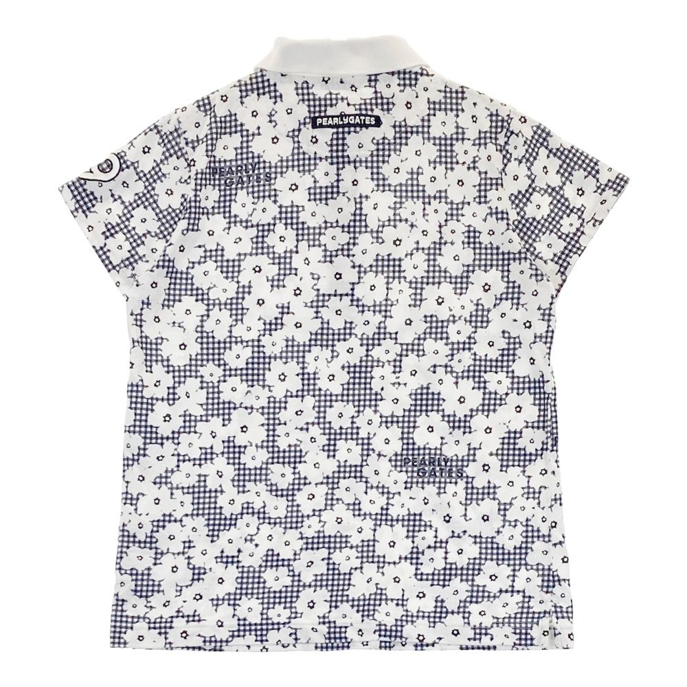 サイズ：0 PEARLY GATES パーリーゲイツ 半袖ポロシャツ 花×チェック柄